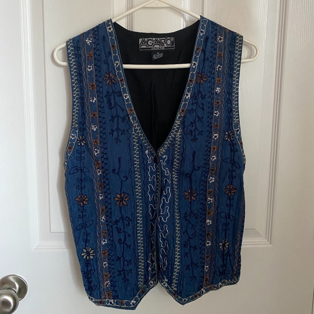 Vintage Embroidered Demin Vest